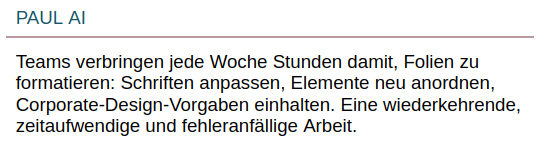 Absatz mit PAUL-AI-Kopfzeile von der Folie gelöst